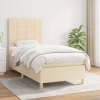 vidaXL Cama box spring con colchón tela color crema 80x200 cm