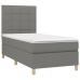 Cama box spring con colchón tela gris oscuro 90x200 cm
