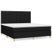 Cama box spring con colchón tela negro 180x200 cm