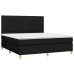 Cama box spring con colchón tela negro 180x200 cm