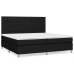 Cama box spring con colchón tela negro 200x200 cm