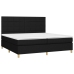 Cama box spring con colchón tela negro 200x200 cm