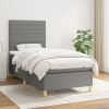 vidaXL Cama box spring con colchón tela gris oscuro 80x200 cm