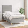 vidaXL Cama box spring con colchón tela gris claro 100x200 cm