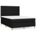 Cama box spring con colchón tela negro 140x190 cm