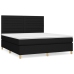 Cama box spring con colchón tela negro 180x200 cm