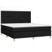 Cama box spring con colchón tela negro 180x200 cm