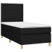 Cama box spring con colchón tela negro 90x190 cm