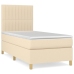 vidaXL Cama box spring con colchón tela color crema 90x190 cm