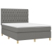 Cama box spring con colchón tela gris oscuro 140x190 cm