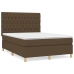 Cama box spring con colchón tela marrón oscuro 140x190 cm