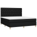 Cama box spring con colchón tela negro 160x200 cm