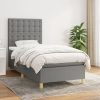 Cama box spring con colchón tela gris oscuro 80x200 cm