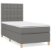 Cama box spring con colchón tela gris oscuro 90x190 cm