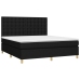 Cama box spring con colchón tela negro 160x200 cm