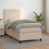 Cama box spring con colchón cuero sintético capuchino 80x200 cm