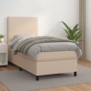 Cama box spring con colchón cuero sintético capuchino 90x190 cm