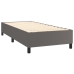 vidaXL Cama box spring con colchón cuero sintético gris 100x200 cm