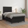 Cama box spring con colchón cuero sintético negro 120x200 cm