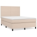 Cama box spring con colchón cuero sintético capuchino 140x190cm