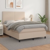 Cama box spring con colchón cuero sintético capuchino 140x190cm