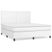 Cama box spring con colchón cuero sintético blanco 180x200 cm