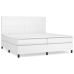 Cama box spring con colchón cuero sintético blanco 200x200 cm