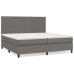 vidaXL Cama box spring con colchón cuero sintético gris 200x200 cm