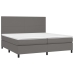 vidaXL Cama box spring con colchón cuero sintético gris 200x200 cm