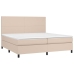 Cama box spring con colchón cuero sintético capuchino 200x200cm