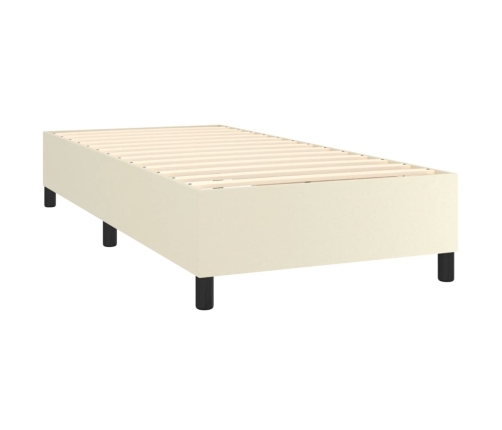 vidaXL Cama box spring con colchón cuero sintético crema 80x200 cm