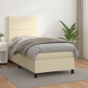 vidaXL Cama box spring con colchón cuero sintético crema 80x200 cm