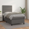 vidaXL Cama box spring con colchón cuero sintético gris 80x200 cm