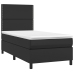 Cama box spring con colchón cuero sintético negro 90x190 cm