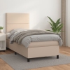 Cama box spring con colchón cuero sintético capuchino 90x190 cm