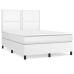 Cama box spring con colchón cuero sintético blanco 140x190 cm