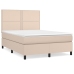 Cama box spring con colchón cuero sintético capuchino 140x190cm