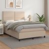 Cama box spring con colchón cuero sintético capuchino 140x190cm