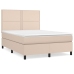 Cama box spring con colchón cuero sintético capuchino 140x200cm