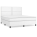 Cama box spring con colchón cuero sintético blanco 160x200 cm