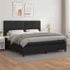 vidaXL Cama box spring con colchón cuero sintético negro 200x200 cm