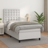 Cama box spring con colchón cuero sintético blanco 80x200 cm