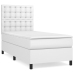 Cama box spring con colchón cuero sintético blanco 100x200 cm