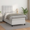 Cama box spring con colchón cuero sintético blanco 100x200 cm