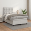 vidaXL Cama box spring con colchón cuero sintético blanco 120x200 cm