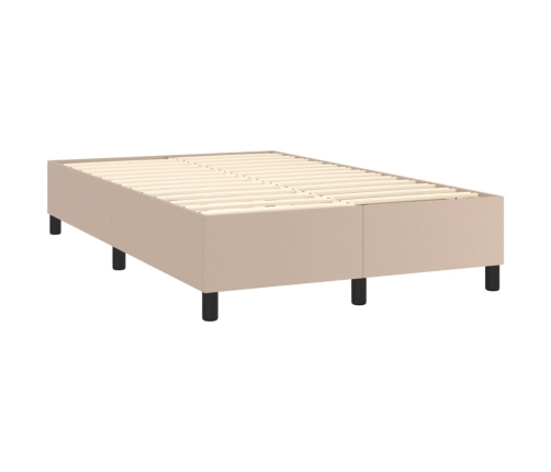 Cama box spring con colchón cuero sintético capuchino 120x200cm