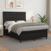 Cama box spring con colchón cuero sintético negro 140x190 cm