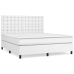 Cama box spring con colchón cuero sintético blanco 160x200 cm