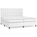 Cama box spring con colchón cuero sintético blanco 200x200 cm