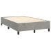 Cama box spring con colchón terciopelo gris claro 120x200 cm